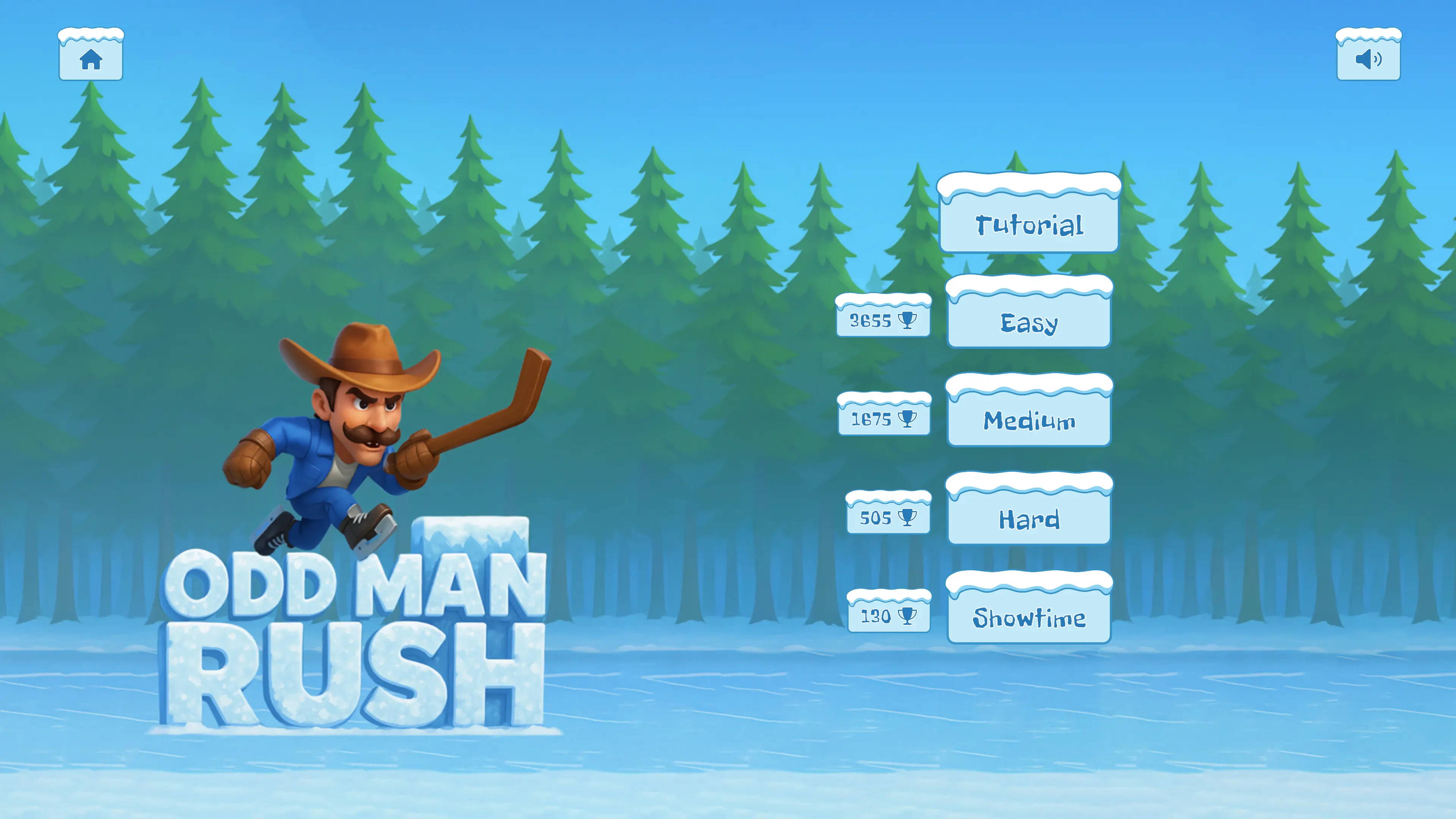 Odd Man Rush main menu
