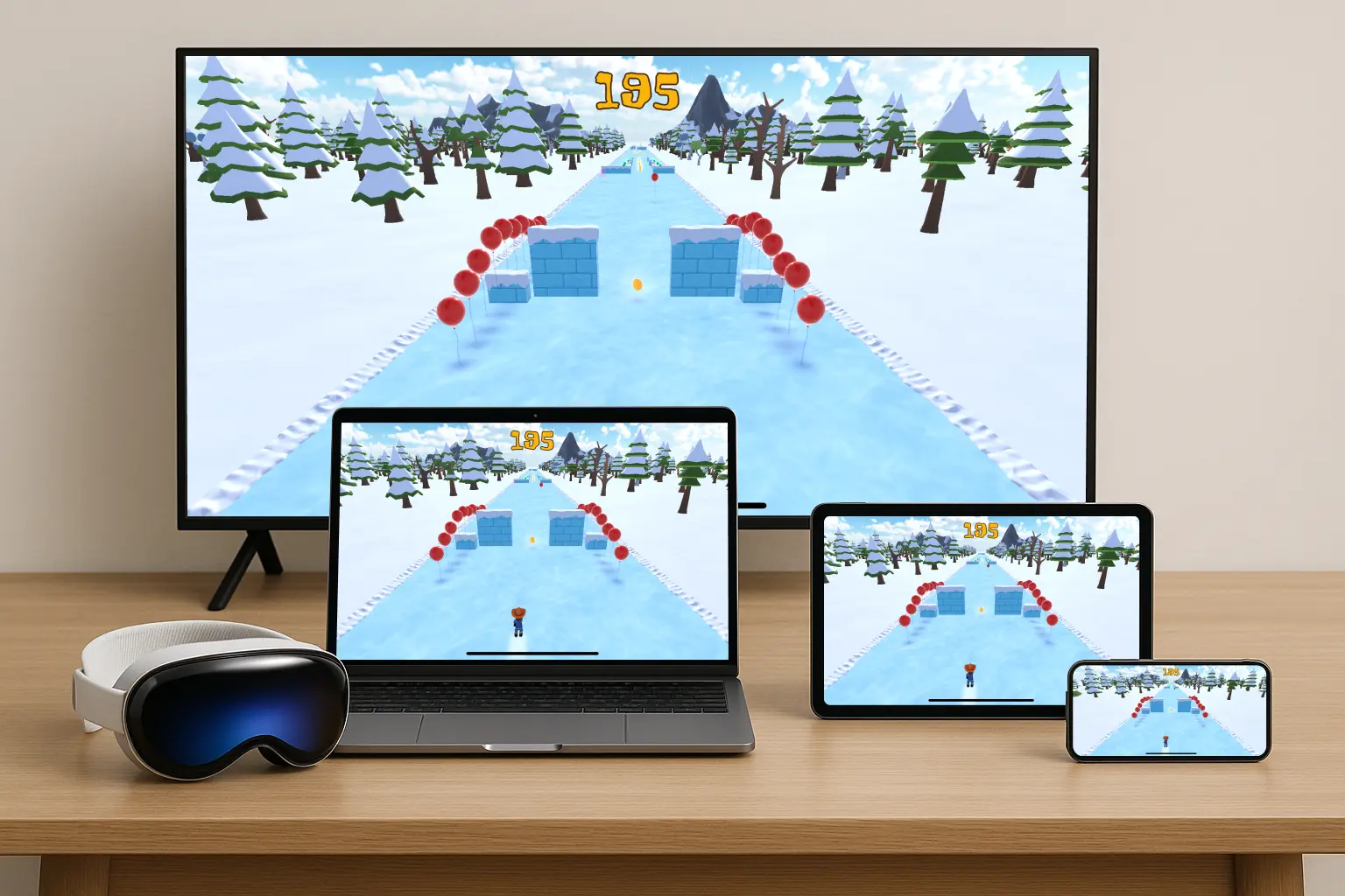 Dangleverse on an iPad, Apple TV, Mac, Vision Pro and iPhone