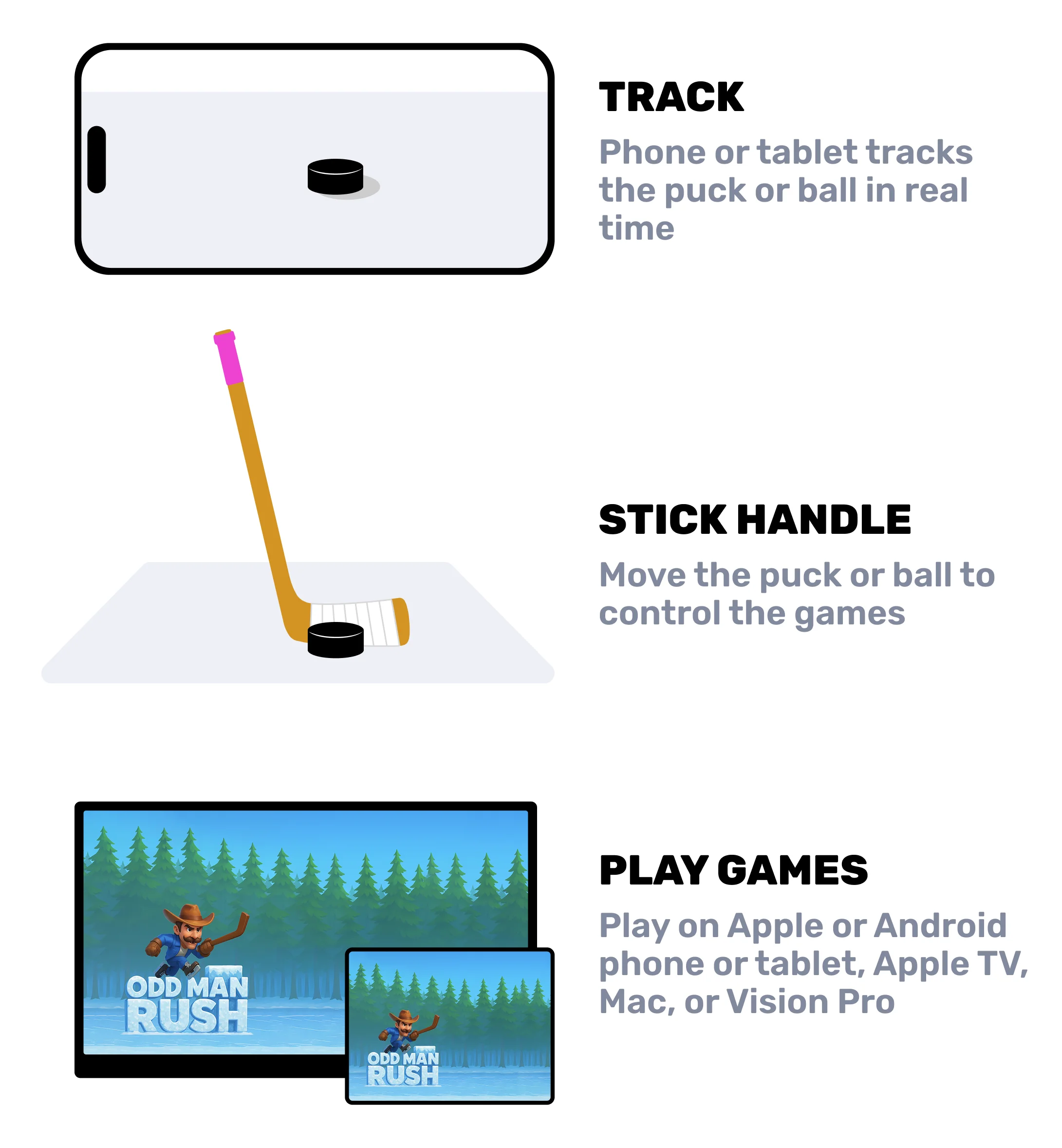 Track the puck, stick handle, and play games with Dangleverse.